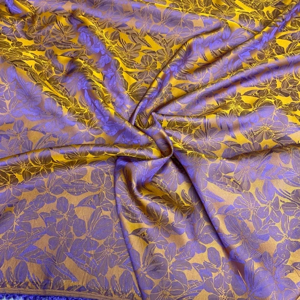 人丝浮光锦紫金海棠绸缎旗袍连衣裙家居服吊带服装手工布料