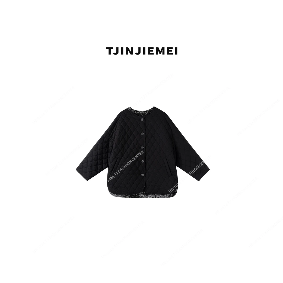 T井姐妹【楼兰】新款设计感菱形格棉服外套MY2409-002211