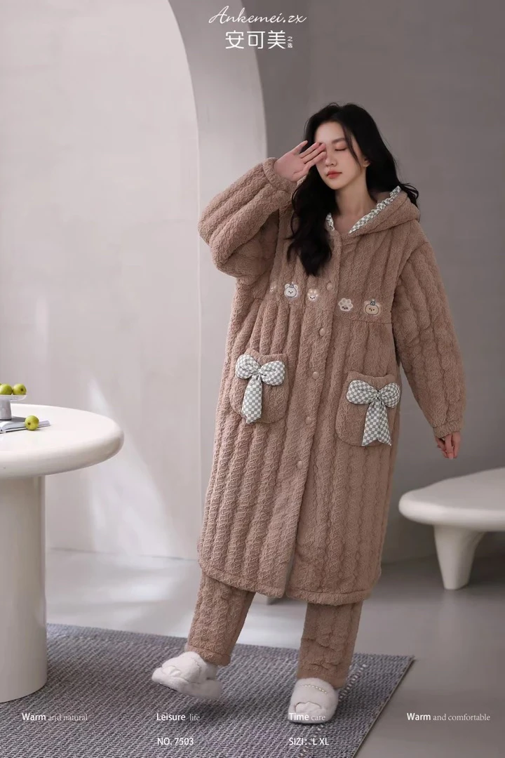 7503款可爱带帽冬季加厚家居服休闲