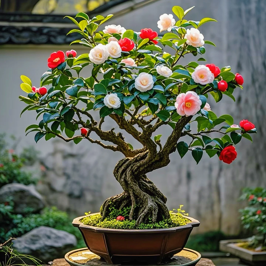 【老桩茶花树】 别墅庭院造景大型绿植茶花树