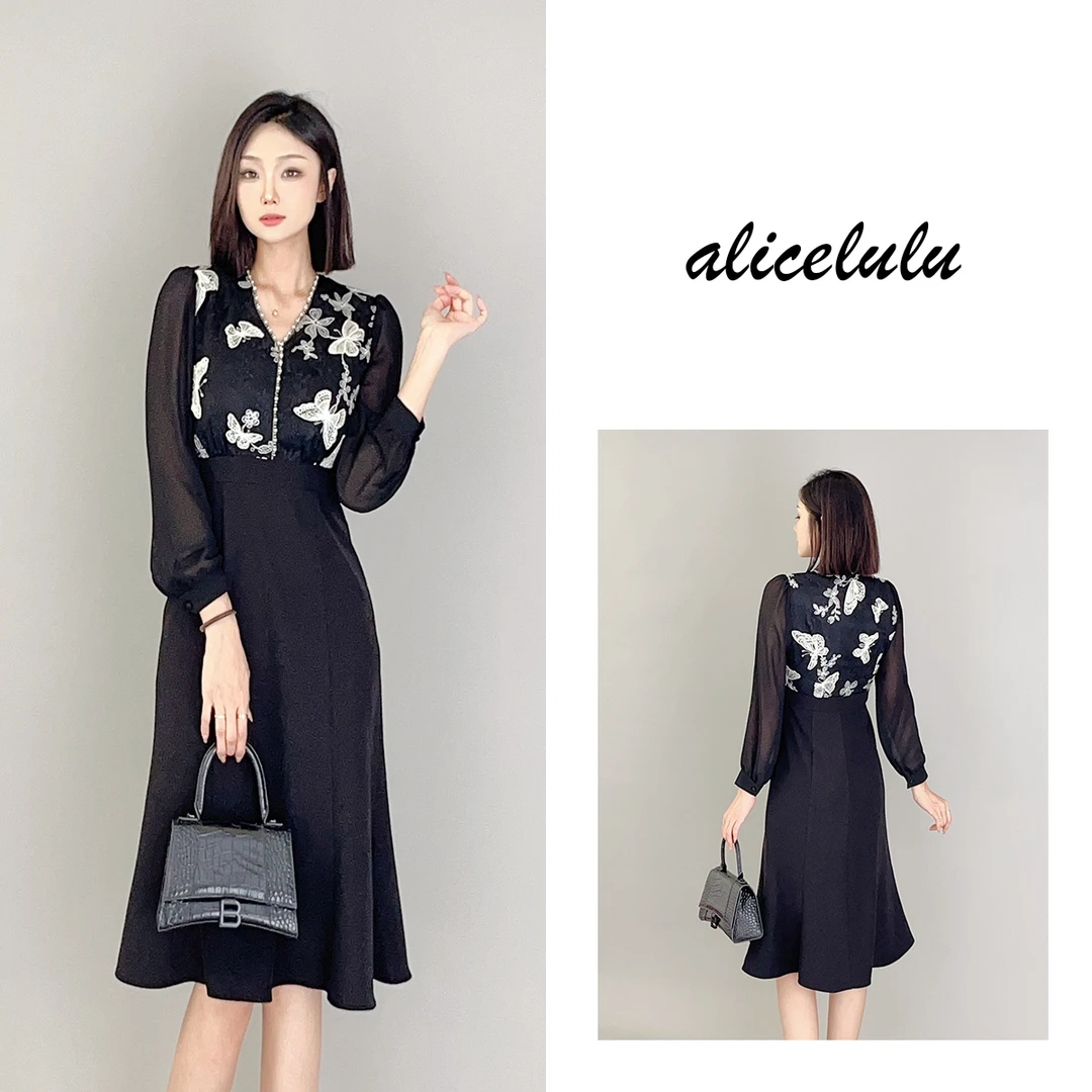 [alicelulu] “蝴蝶入梦”连衣裙 立体刺绣 轻奢浪漫 S2139038W