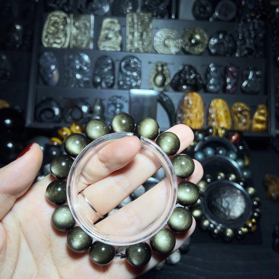 正***者黑曜岩未镶嵌手链