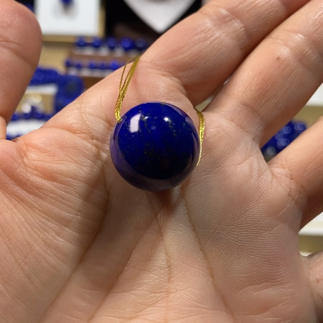 青金石未镶嵌手串19.3m圆珠