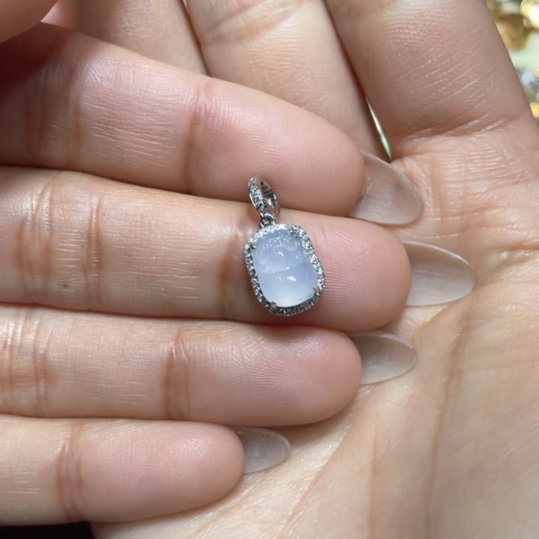 【闪购商品】翡翠吊坠(不含链)18K金镶嵌海*鸥