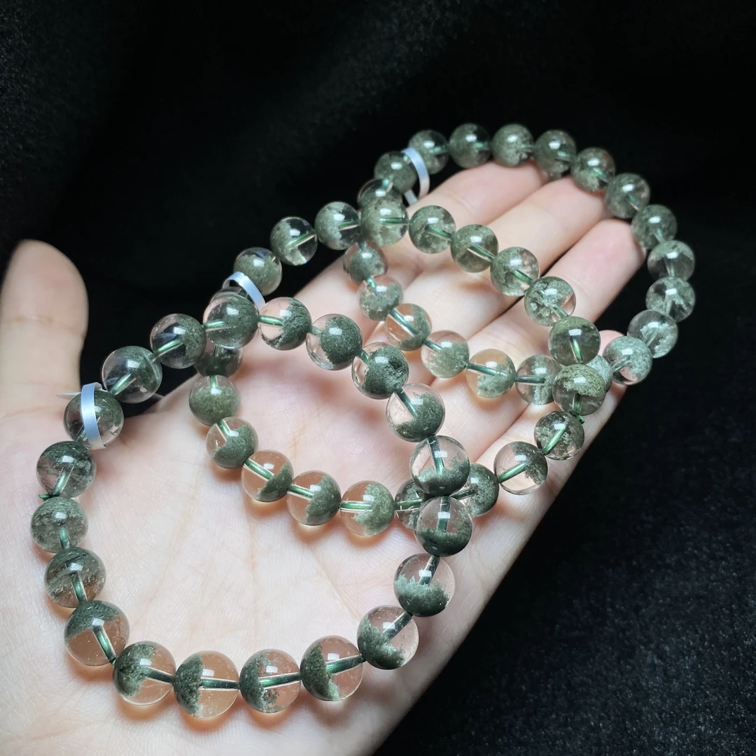 【小北珠宝】绿幽灵水晶单圈手串约9mm+【多样性发一件】25-WD03X25