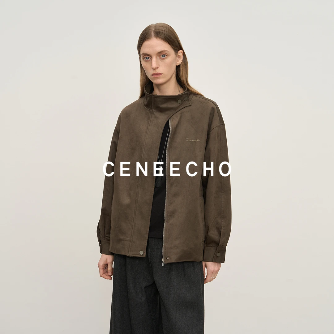 CENEECHO【SUSU系列】高级感立领外套女秋冬拉链设计上衣L147