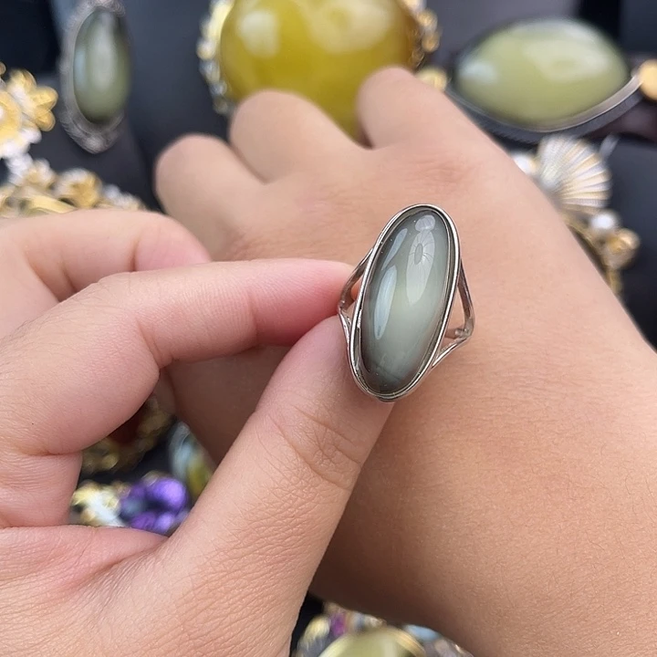 琥珀银S925镶嵌裸石