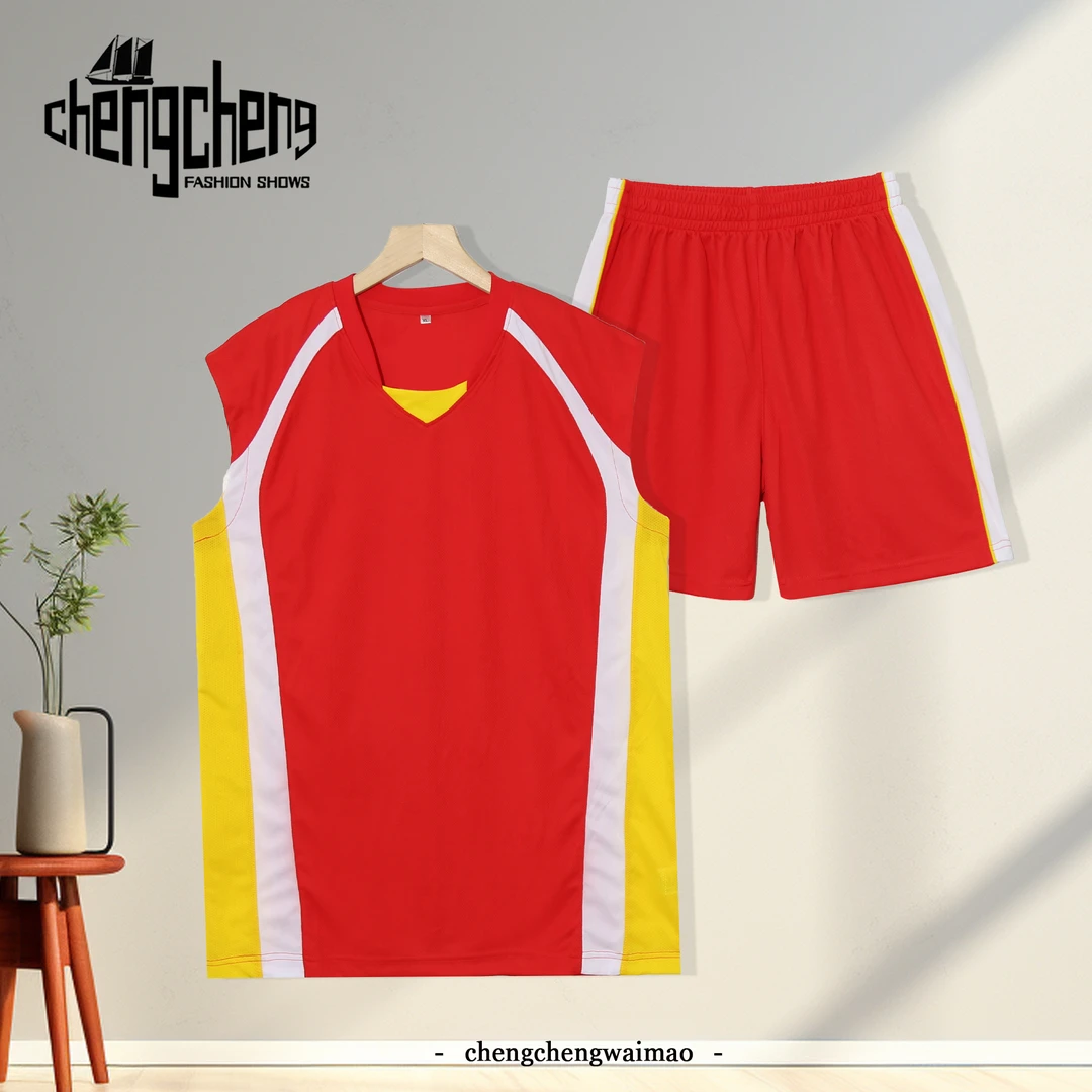 男女同款套装跑步运动网眼透气百搭V领撞色美式运动休闲PA-S330