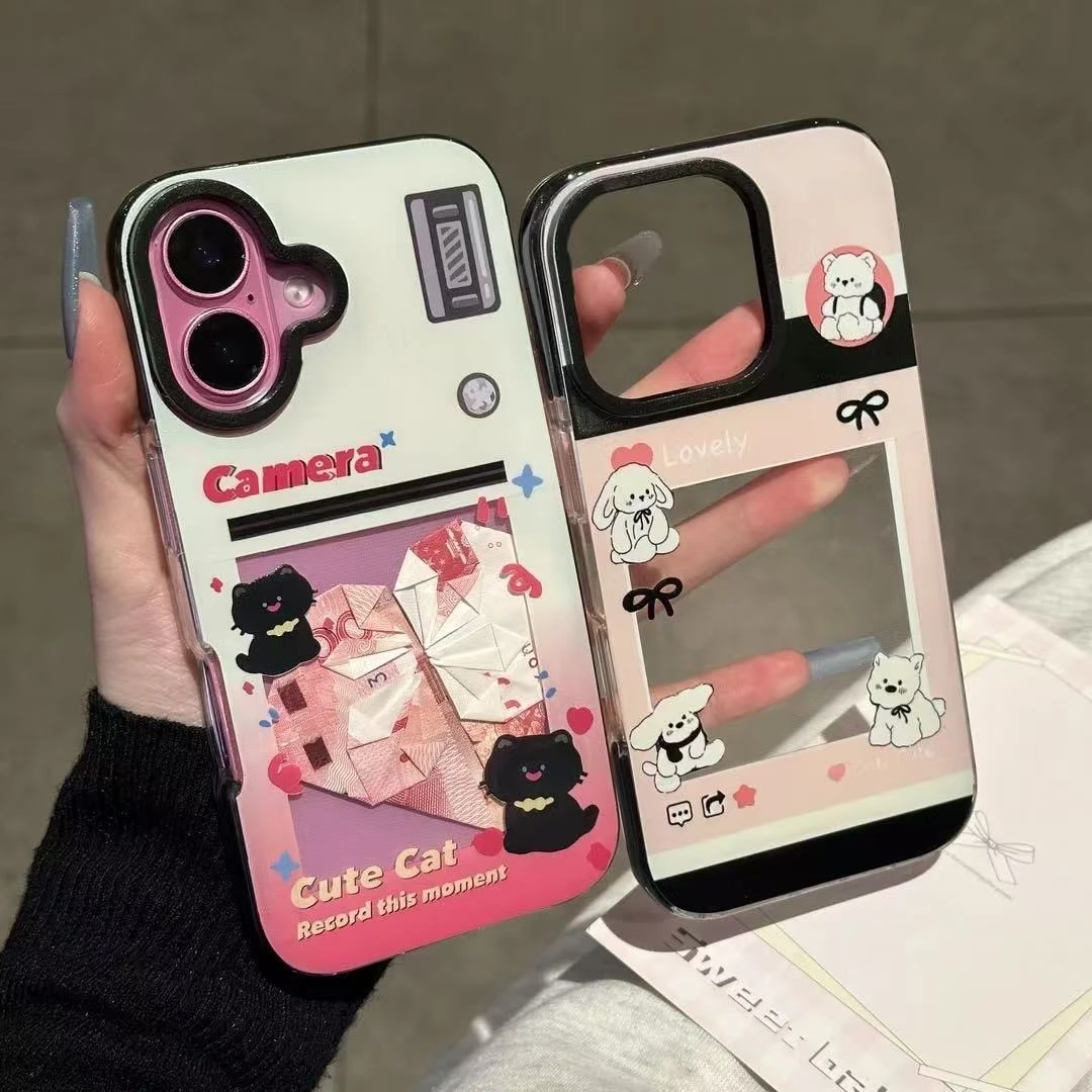 黑猫相框适用苹果16/15手机壳iphone13pro12女14小米oppo华为vivo