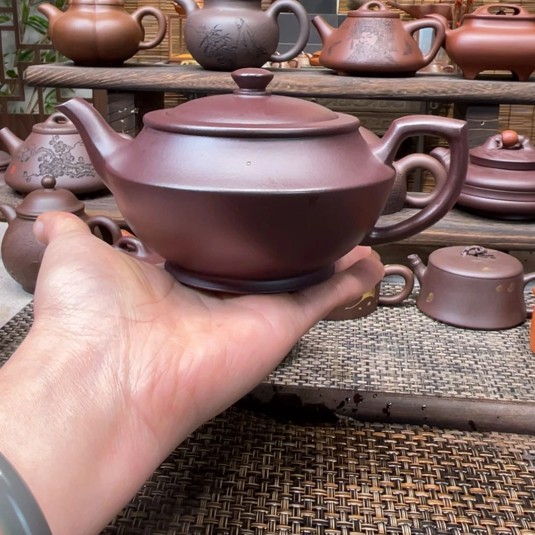 紫砂茶壶宜兴原矿紫砂手工制350