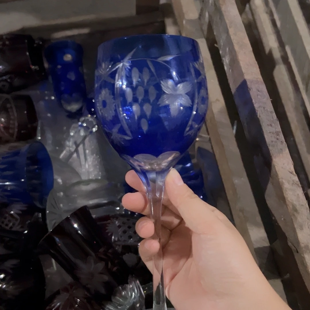 水晶玻璃高脚款微瑕一个