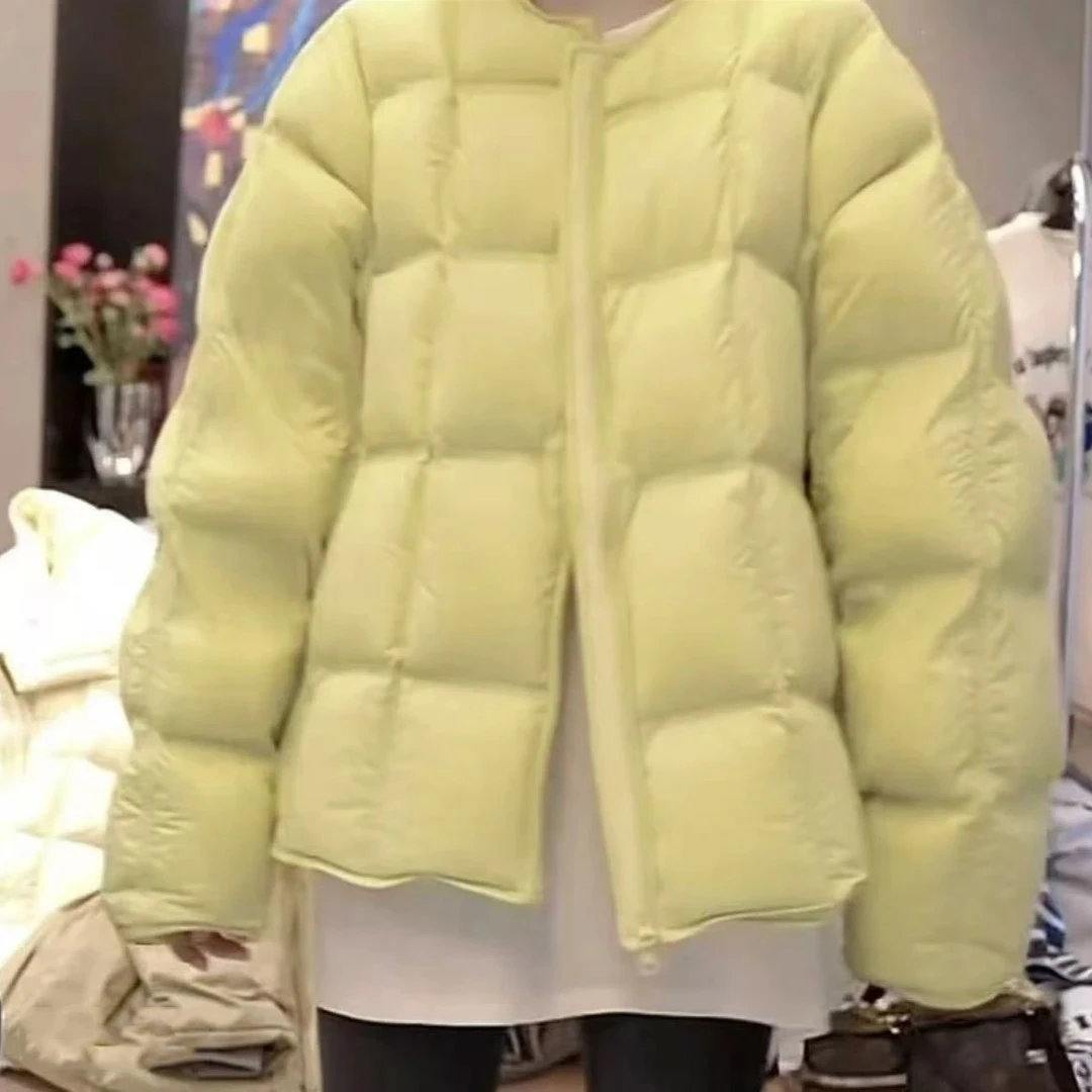 2024冬新款韩版洋气圆领棉服女时尚保暖女士面包服外套Y4星6