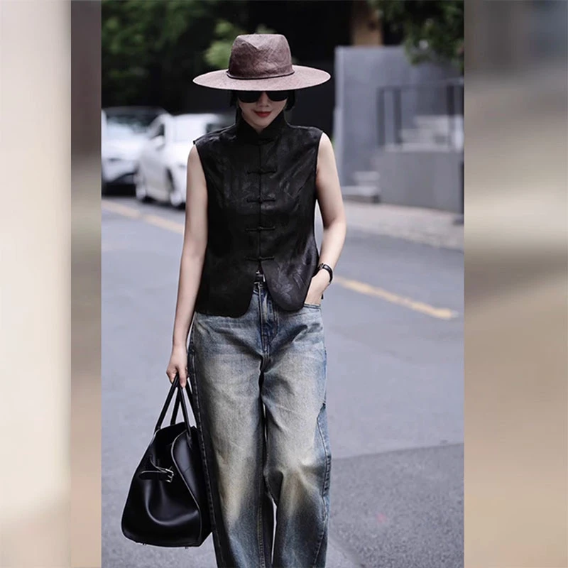 新中式马甲女款2025新款薄款夏季小个子唐装国风独特别致马夹上衣