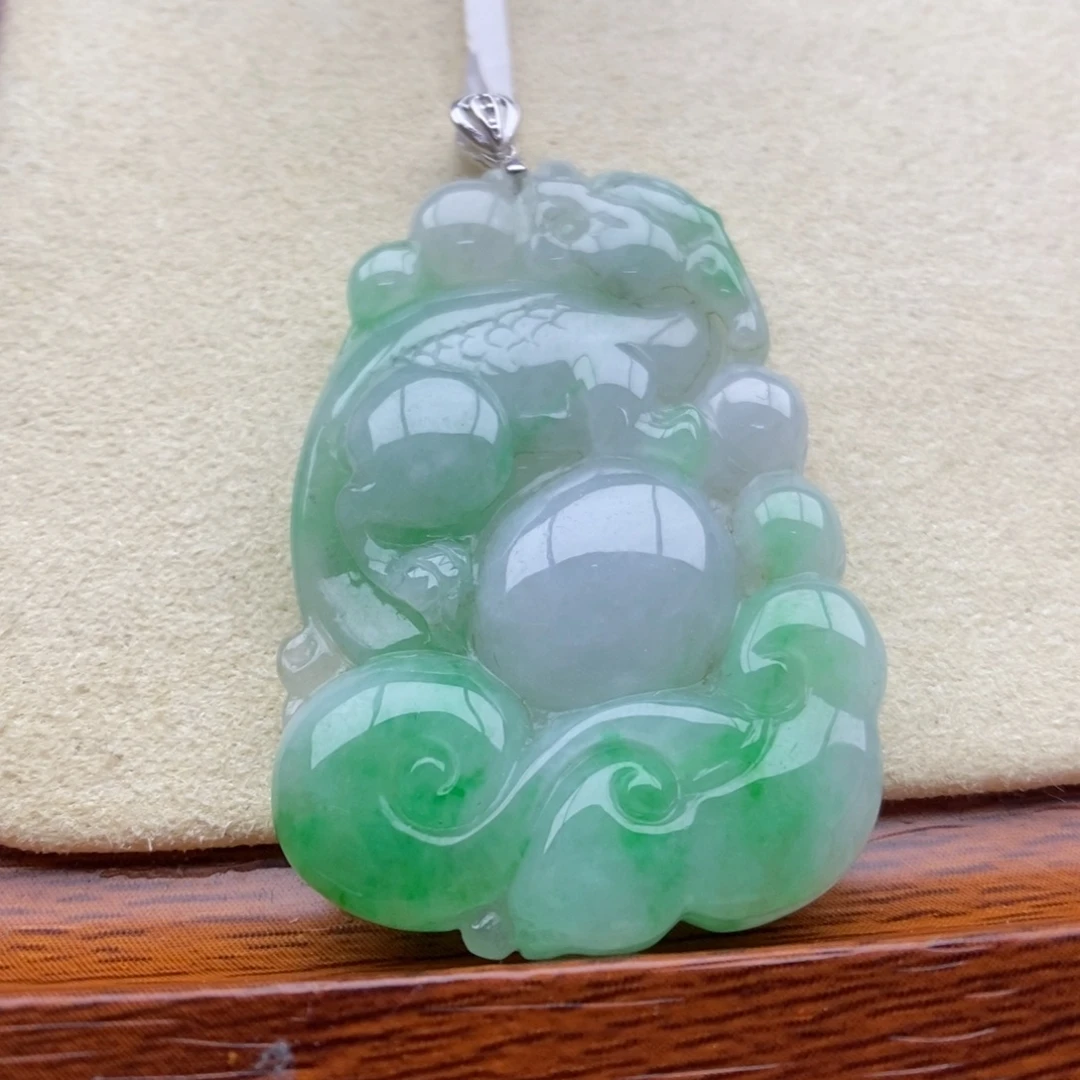 翡翠银S925镶嵌颈饰吊坠22