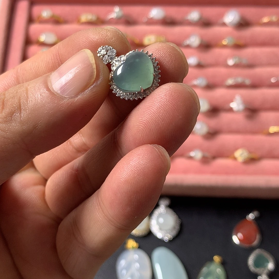 绾***言翡翠银S925镶嵌戒指45