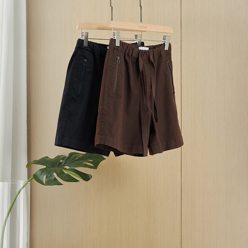 质感挺阔有型~进口斜纹微弹短裤女高腰遮胯显瘦五分裤FREE TENDER