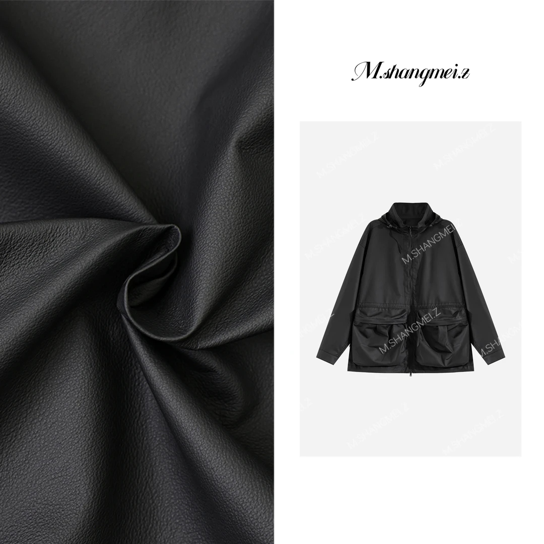 M.SHANGMEI.Z/沐熙【暮光者】美大哥薄款舒适连帽大口袋皮衣X072665