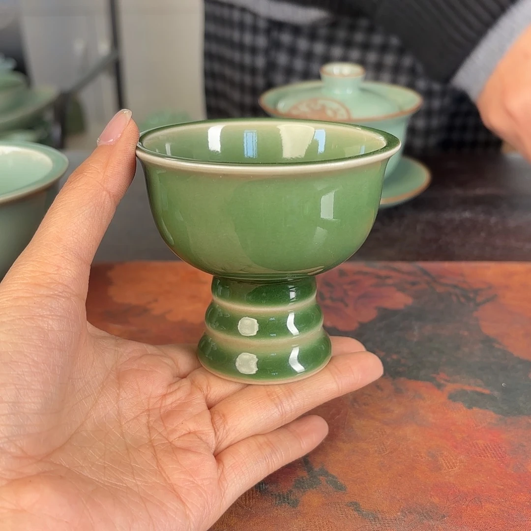 龙泉云间青瓷小米茶器