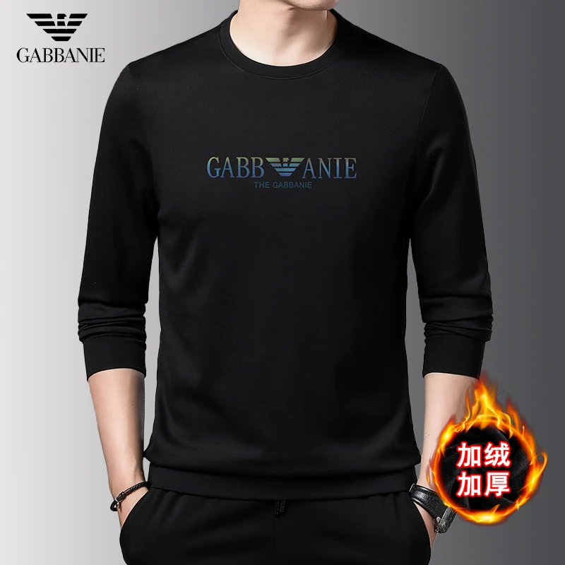 GABBANIE男装秋季款轻奢高级感长袖圆领卫衣休闲运动装无帽卫衣