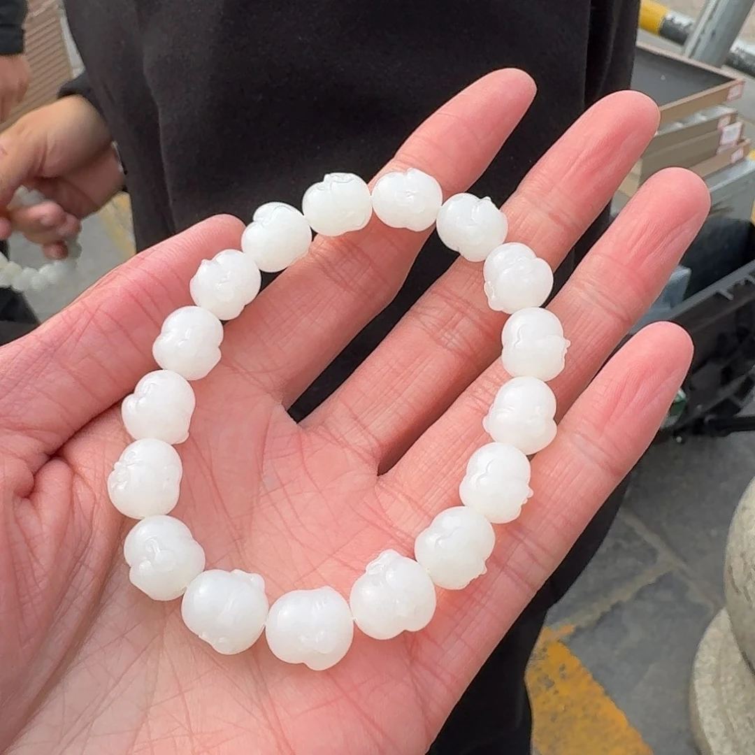 和田玉手串未镶嵌219顾哥卡12左右俄料