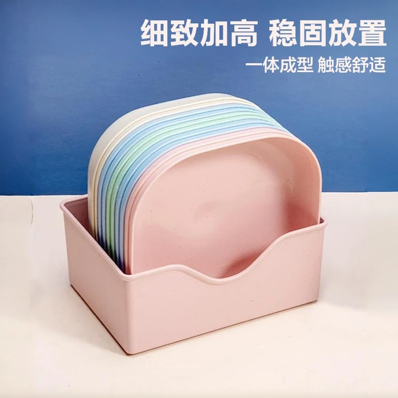 创意方形吐骨碟塑料垃圾盘家用餐桌骨盘带底座小菜碟加高