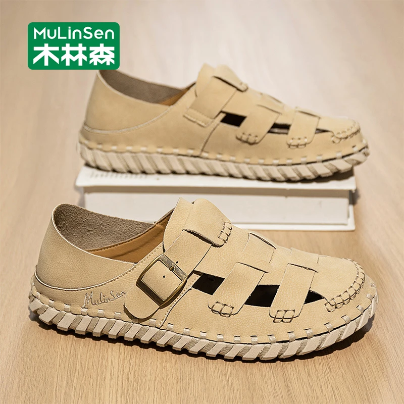 木林森洞洞鞋男夏季两用开车凉拖鞋外穿防滑踩屎感软底耐磨包头拖