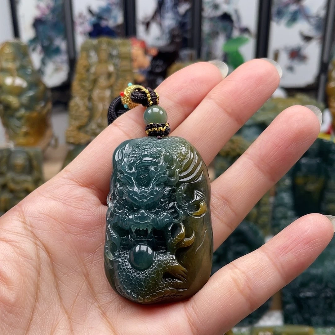 翡翠未镶嵌颈饰天然翡翠a货龙