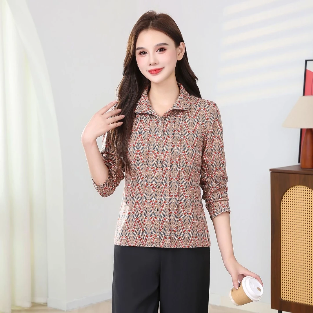 2025年新款中老年妈妈，奶奶时尚百搭洋气宽松弹力显瘦中袖上衣