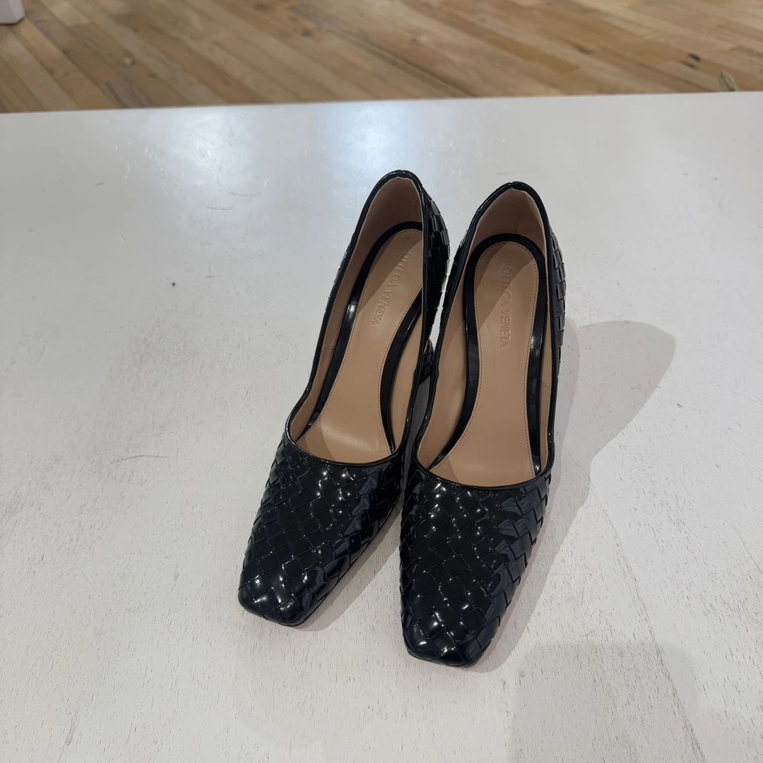 未使用 BOTTEGA VENETA/葆蝶家 黑色编织高跟女巫