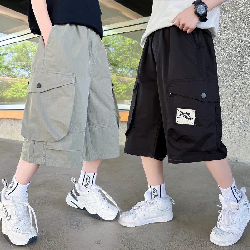 男童裤子2025新款夏季短裤儿童夏装中大童工装七分裤潮流薄款韩版