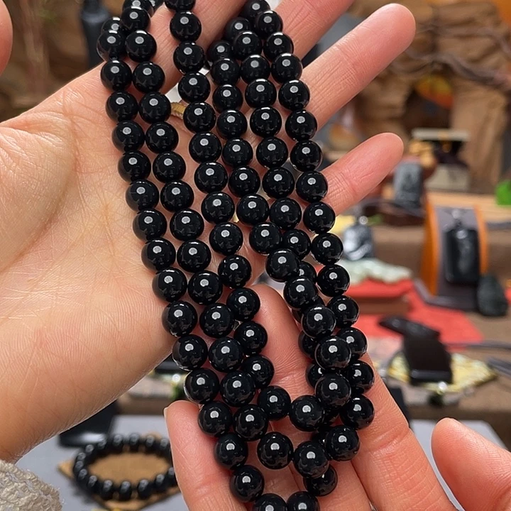 *****和田玉（墨玉）未镶嵌项链卡8108羊脂级