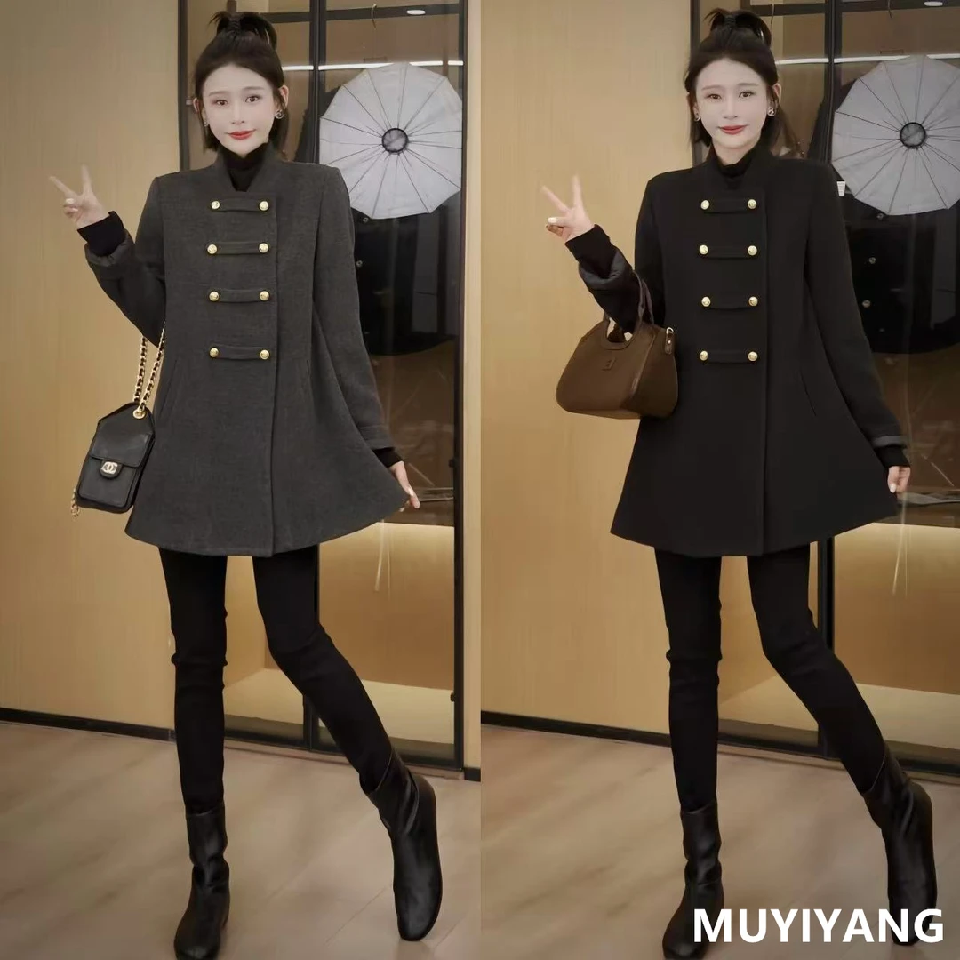 【雾沉】小众高级感双排扣90白鸭绒高定羽绒服 衣长78 25-526#