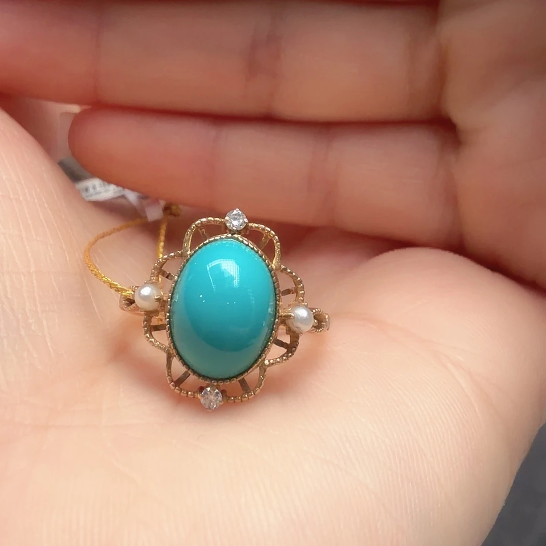 绿松石18K金镶嵌戒指