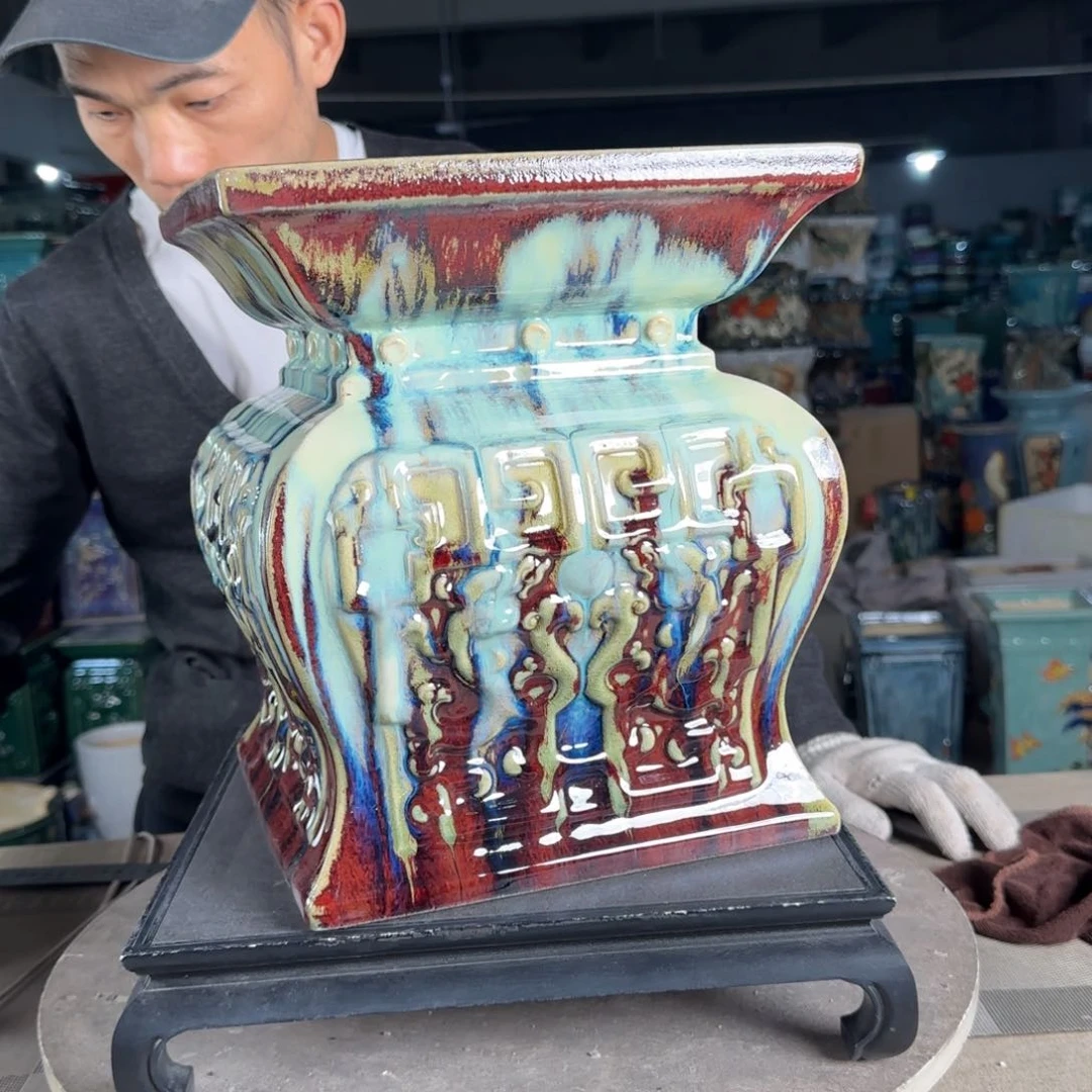 一风堂石湾花盆。高温裂