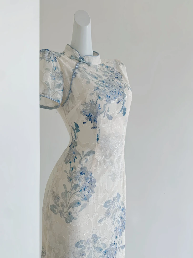 【青瓷】中式旗袍2025新款改良国风少女古法年轻开襟连衣裙夏季