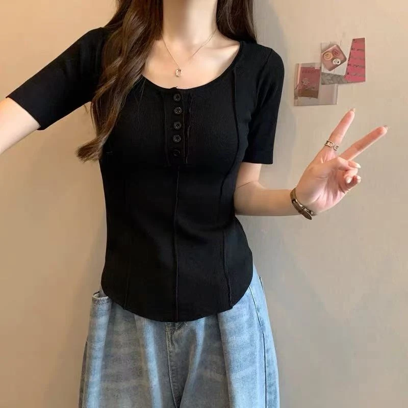 【夏】夏季新款潮流纯色显瘦女装T 恤（非看直播勿拍）