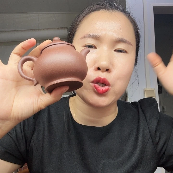 茶壶紫砂原矿半手工紫泥潘壶200cc