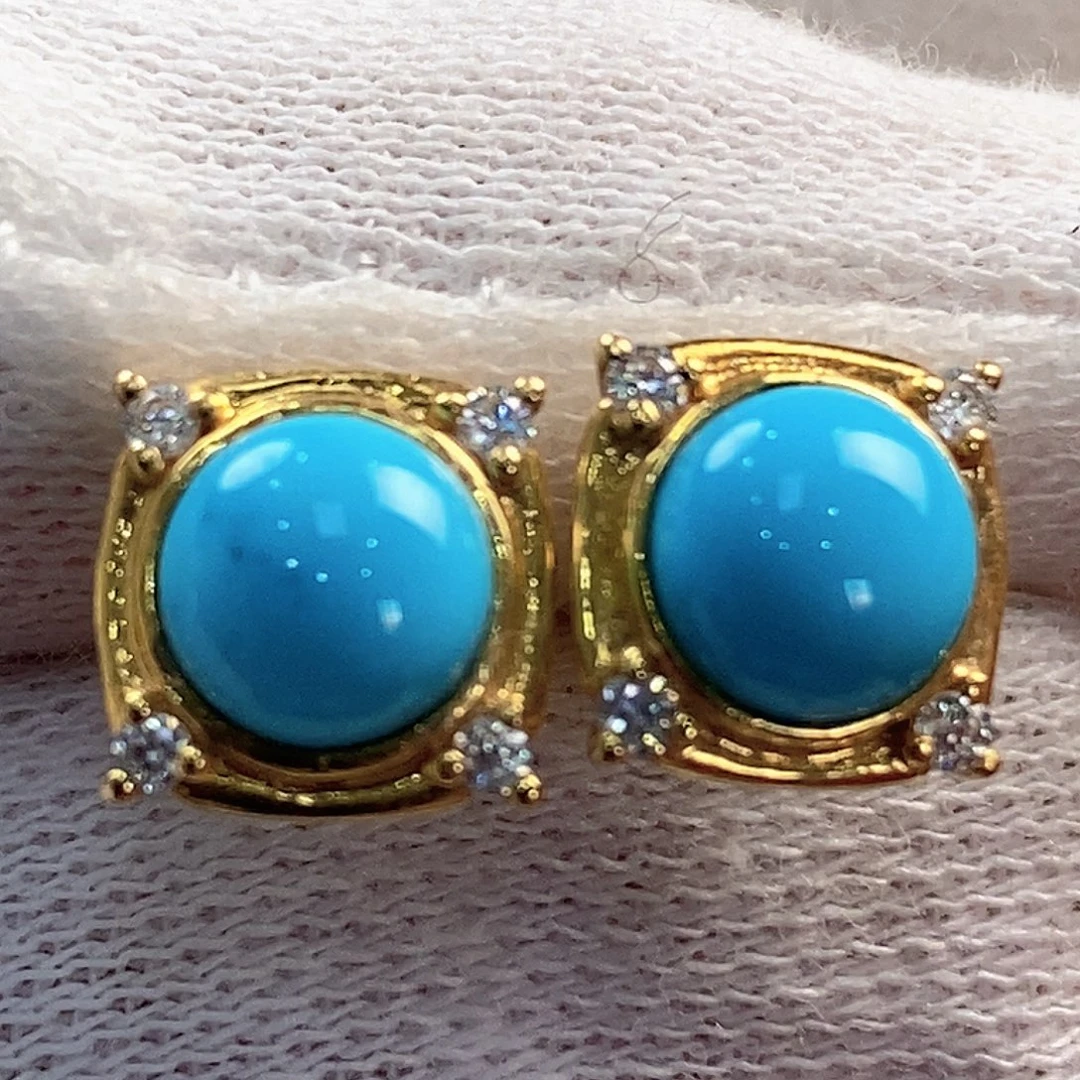 绿松石18K金镶嵌配饰