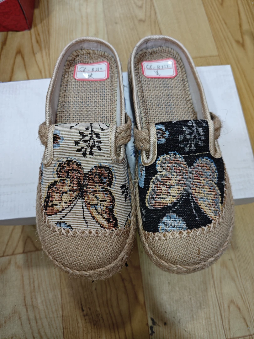 C6-b332超轻底蝴蝶编麻女鞋