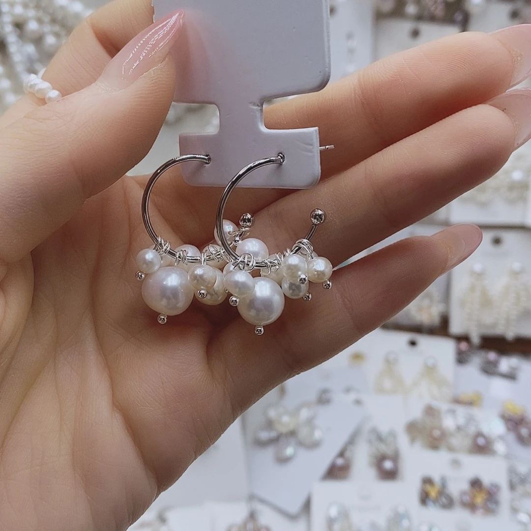 耳饰淡水珍珠银S925镶嵌