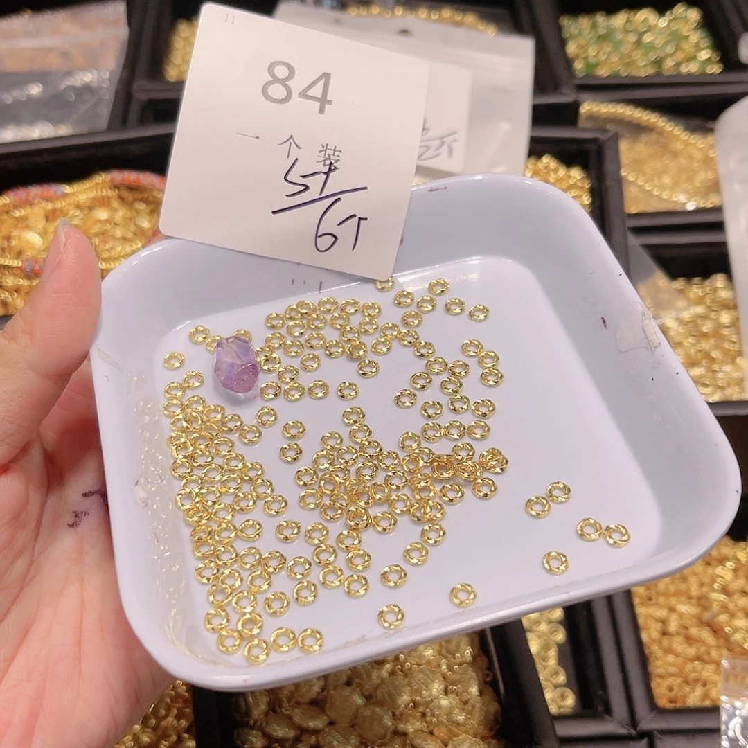 紫晶珠宝半成品银S925镀金镶嵌84