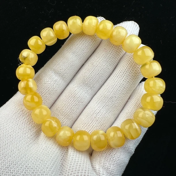 R2140天然原矿蜜蜡手串9+mm 11.7g抖音基地质检发货