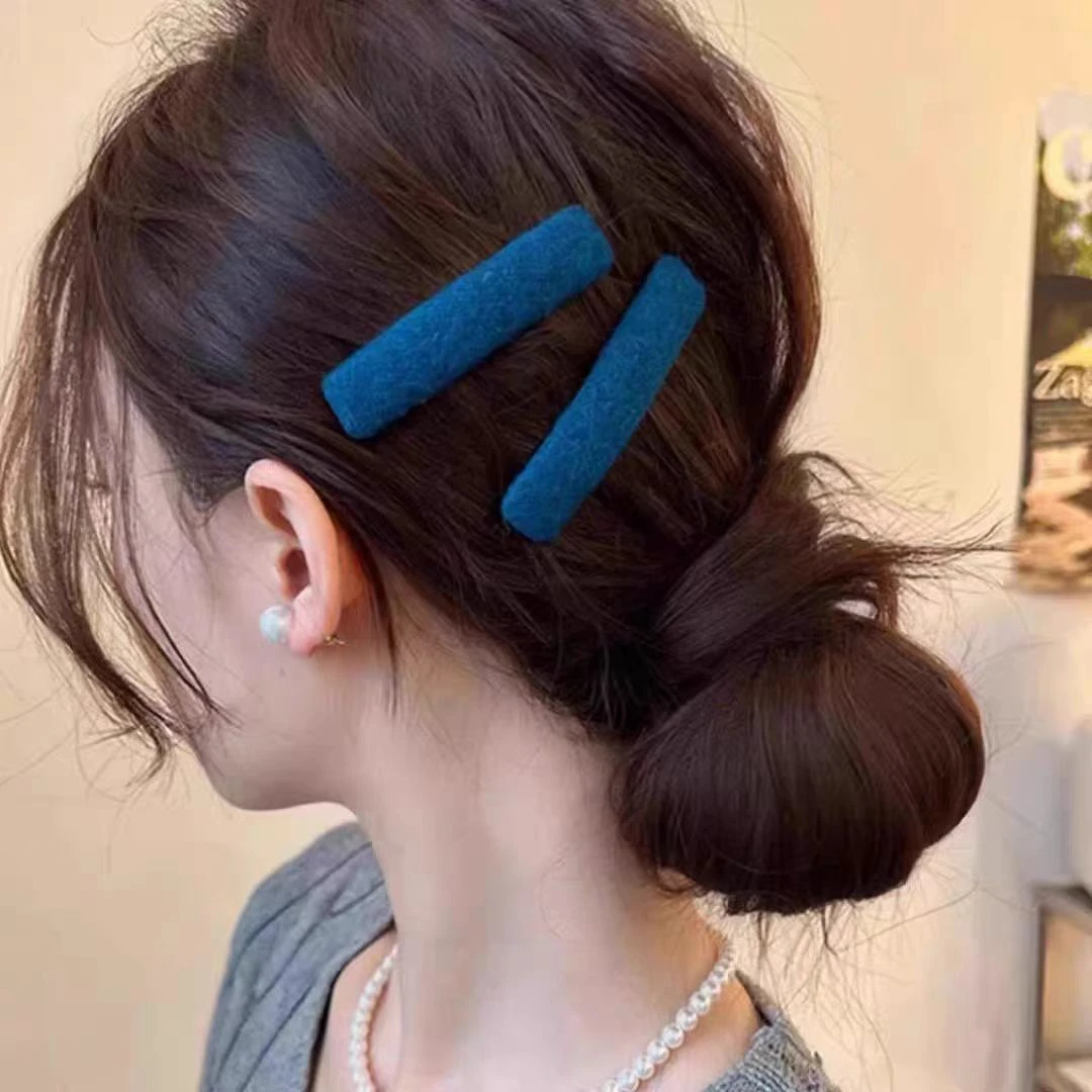 2025新款复古蓝色发夹女侧边边夹前额刘海夹后脑勺碎发夹发卡头饰