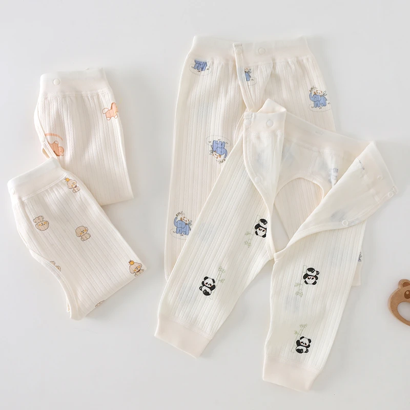 新生婴儿裤子纯棉a类秋裤小月龄宝宝裤春秋季初生宝宝开裆裤无骨