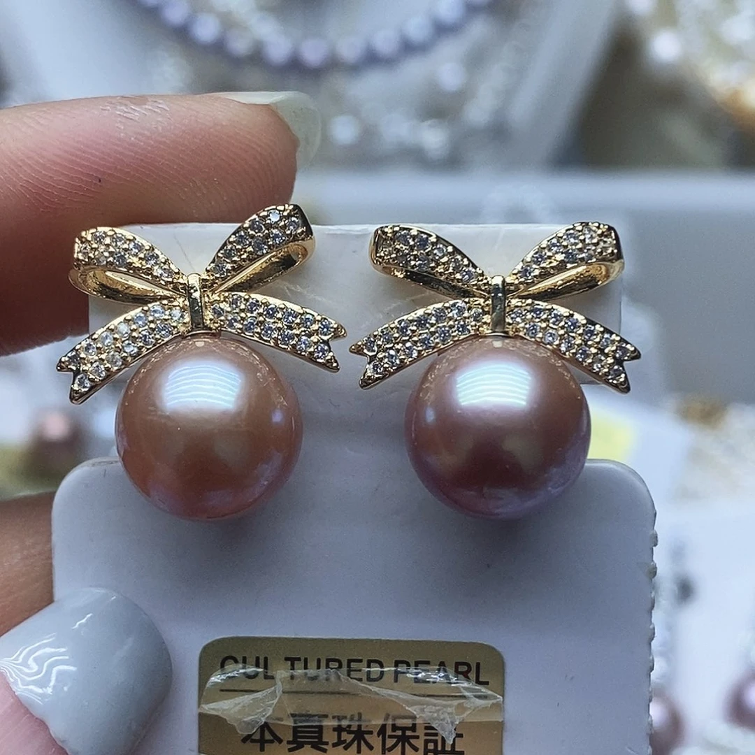 未镶嵌淡水珍珠耳钉