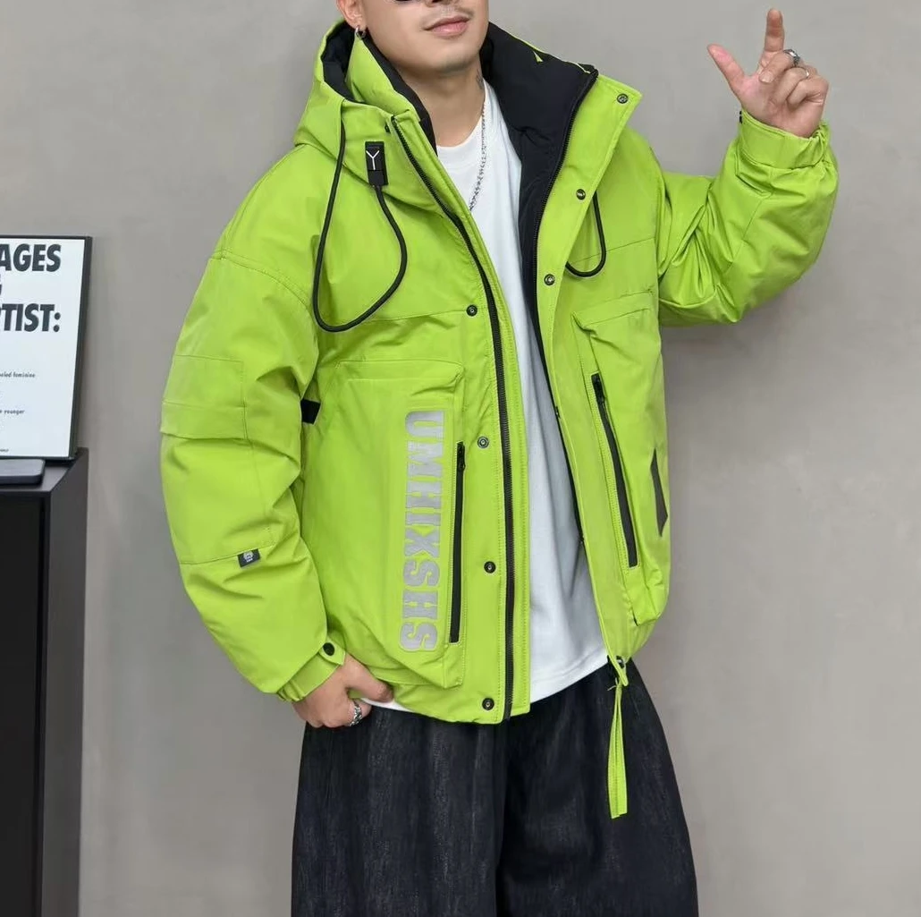 【8665】冬季新款加厚保暖男士连帽防寒服棉服外套8665*羽