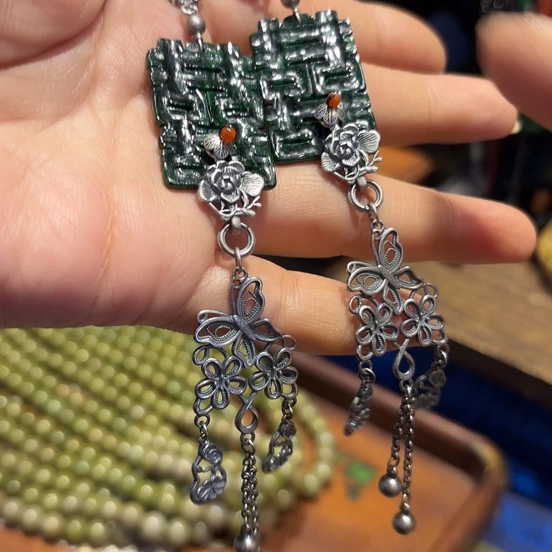 翡翠耳饰未镶嵌原创