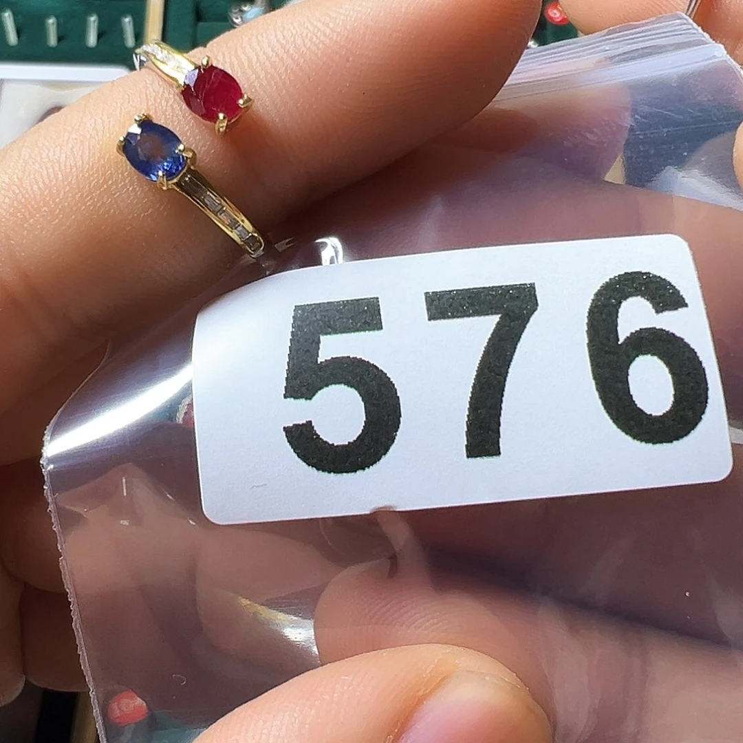 红宝石戒指银S925镶嵌米**米