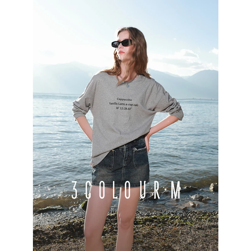 【黛一专属】D401DM208Z00三彩2025春季新款镂空扭结T恤圆领长dbx