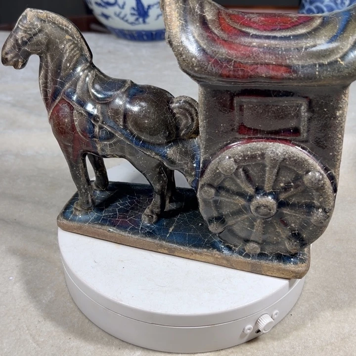 摆件陶翁钧宝马拉车纯手工制作